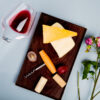 Custom Engraved Slate Cheese Board & Wine Glass Set