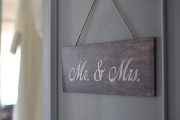 Engraved Wooden "Mr & Mrs" Wall Sign